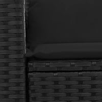 Thumbnail for Gartensofa mit Kissen 2-Sitzer Schwarz Poly Rattan