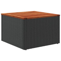Thumbnail for Gartentisch Schwarz 55x55x37 cm Poly Rattan und Akazienholz
