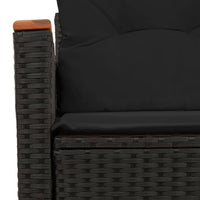 Thumbnail for Gartensofa mit Kissen 2-Sitzer Schwarz Poly Rattan
