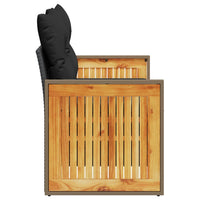 Thumbnail for Gartensofa mit Kissen 2-Sitzer Schwarz Poly Rattan