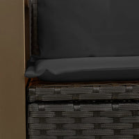 Thumbnail for Gartensofa mit Kissen 2-Sitzer Schwarz Poly Rattan