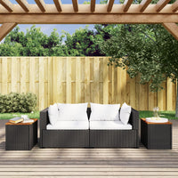 Thumbnail for Garten-Beistelltische 2 Stk Schwarz 55x34x37cm Poly Rattan Holz