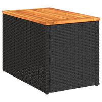 Thumbnail for Garten-Beistelltische 2 Stk Schwarz 55x34x37cm Poly Rattan Holz