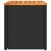 Thumbnail for Garten-Beistelltische 2 Stk Schwarz 55x34x37cm Poly Rattan Holz