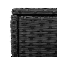 Thumbnail for Garten-Beistelltisch mit Glasplatte Schwarz 58x27,5x55cm Rattan