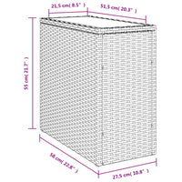 Thumbnail for Garten-Beistelltisch mit Glasplatte Schwarz 58x27,5x55cm Rattan