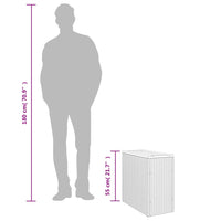 Thumbnail for Garten-Beistelltisch mit Holzplatte Schwarz 58x27,5x55cm Rattan