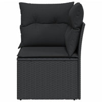 Thumbnail for Garten-Ecksofa mit Kissen Schwarz Poly Rattan