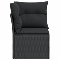 Thumbnail for Garten-Ecksofa mit Kissen Schwarz Poly Rattan