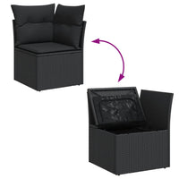 Thumbnail for Garten-Ecksofa mit Kissen Schwarz Poly Rattan