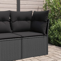 Thumbnail for Garten-Ecksofa mit Kissen Schwarz Poly Rattan