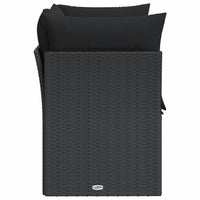 Thumbnail for Gartensofa mit Kissen 2-Sitzer Schwarz Poly Rattan