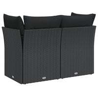 Thumbnail for Gartensofa mit Kissen 2-Sitzer Schwarz Poly Rattan