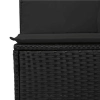 Thumbnail for Gartensofa mit Kissen 2-Sitzer Schwarz Poly Rattan