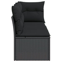 Thumbnail for Gartensofa mit Kissen 3-Sitzer Schwarz Poly Rattan