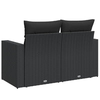 Thumbnail for Gartensofa mit Kissen 2-Sitzer Schwarz Poly Rattan