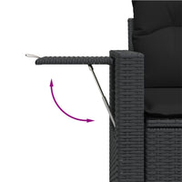 Thumbnail for Gartensofa mit Kissen 2-Sitzer Schwarz Poly Rattan