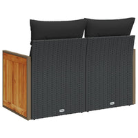 Thumbnail for Gartensofa mit Kissen 2-Sitzer Schwarz Poly Rattan