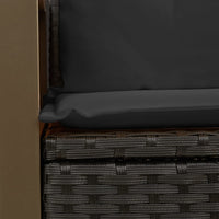 Thumbnail for Gartensofa mit Kissen 2-Sitzer Schwarz Poly Rattan