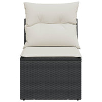 Thumbnail for Gartensofa ohne Armlehnen mit Kissen Schwarz Poly Rattan
