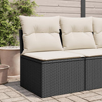 Thumbnail for Gartensofa ohne Armlehnen mit Kissen Schwarz Poly Rattan