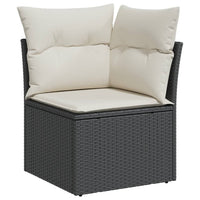 Thumbnail for Garten-Ecksofa mit Kissen Schwarz Poly Rattan