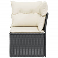 Thumbnail for Garten-Ecksofa mit Kissen Schwarz Poly Rattan