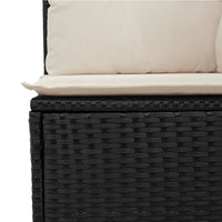 Thumbnail for Garten-Ecksofa mit Kissen Schwarz Poly Rattan