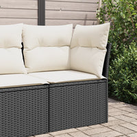 Thumbnail for Garten-Ecksofa mit Kissen Schwarz Poly Rattan