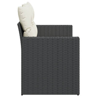 Thumbnail for Gartensofa mit Kissen 2-Sitzer Schwarz Poly Rattan