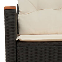 Thumbnail for Gartensofa mit Kissen 2-Sitzer Schwarz Poly Rattan