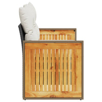 Thumbnail for Gartensofa mit Kissen 2-Sitzer Schwarz Poly Rattan