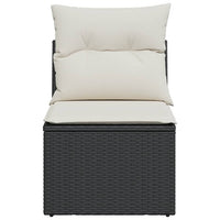 Thumbnail for Gartensessel ohne Armlehnen mit Kissen Schwarz Poly Rattan