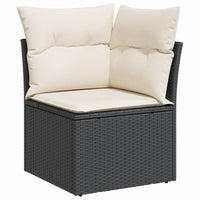 Thumbnail for Garten-Ecksofa mit Kissen Schwarz Poly Rattan