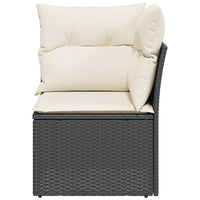 Thumbnail for Garten-Ecksofa mit Kissen Schwarz Poly Rattan