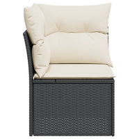 Thumbnail for Garten-Ecksofa mit Kissen Schwarz Poly Rattan