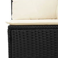 Thumbnail for Garten-Ecksofa mit Kissen Schwarz Poly Rattan