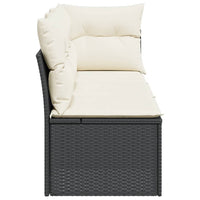 Thumbnail for Gartensofa mit Kissen 3-Sitzer Schwarz Poly Rattan