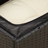 Thumbnail for Gartensofa mit Kissen 3-Sitzer Schwarz Poly Rattan