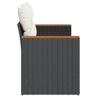 Thumbnail for Gartensofa mit Kissen 2-Sitzer Schwarz Poly Rattan