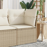 Thumbnail for Garten-Ecksofa mit Kissen Beige Poly Rattan