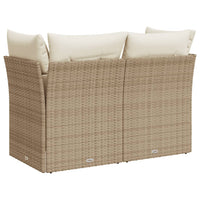 Thumbnail for Gartensofa mit Kissen 2-Sitzer Beige Poly Rattan