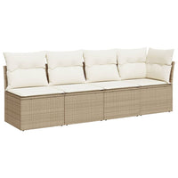 Thumbnail for Gartensofa mit Kissen 4-Sitzer Beige Poly Rattan
