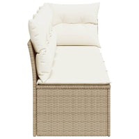 Thumbnail for Gartensofa mit Kissen 4-Sitzer Beige Poly Rattan