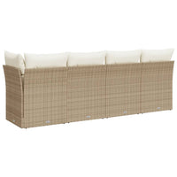 Thumbnail for Gartensofa mit Kissen 4-Sitzer Beige Poly Rattan