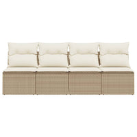 Thumbnail for Gartensofa mit Kissen 4-Sitzer Beige Poly Rattan