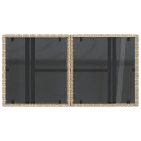 Thumbnail for Gartentisch mit Glasplatte Beige 100x55x73 cm Poly Rattan