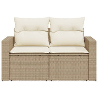 Thumbnail for Gartensofa mit Kissen 2-Sitzer Beige Poly Rattan