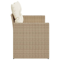 Thumbnail for Gartensofa mit Kissen 2-Sitzer Beige Poly Rattan