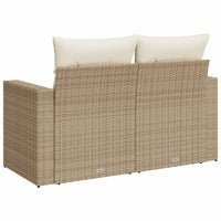 Thumbnail for Gartensofa mit Kissen 2-Sitzer Beige Poly Rattan